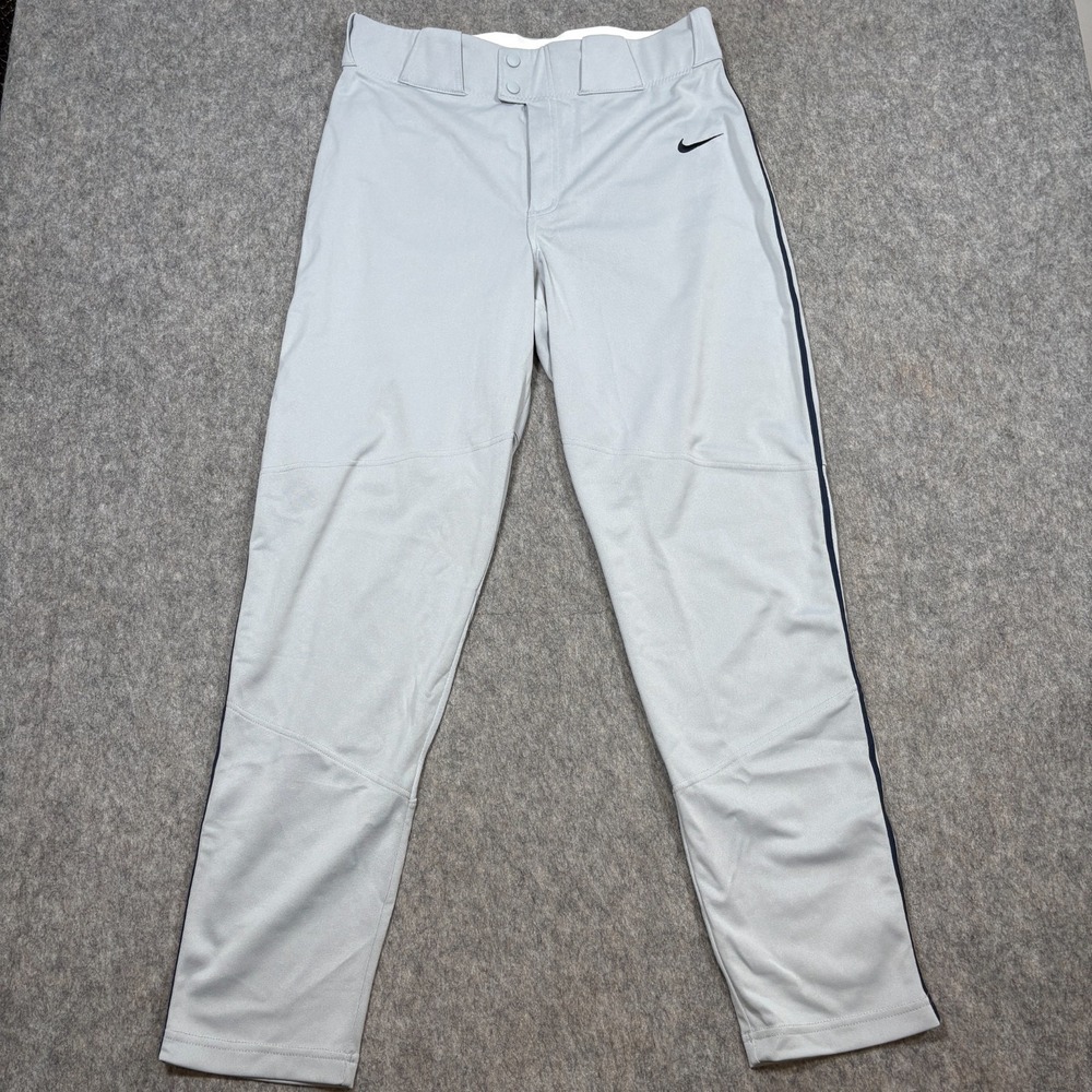 Nike Baseball Pants Men's Size Large High Rise‎ Grey Black Dri-Fit Activewear